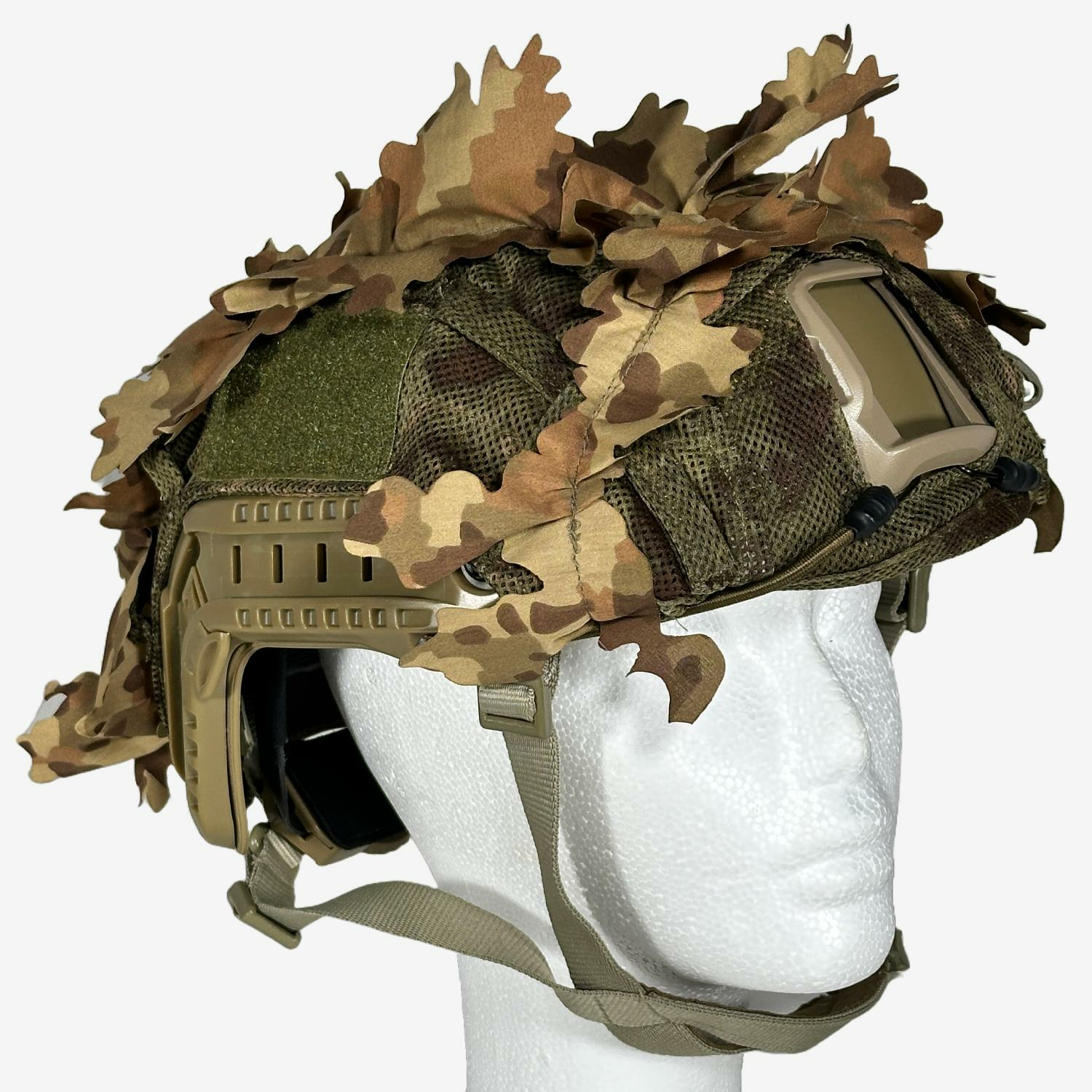 KMCS Helmet Cover Ayarlanabilir 3D Yapraklı Kask Kamuflajı - Yeşil