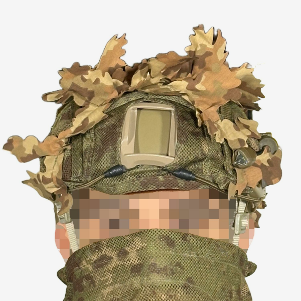 KMCS Helmet Cover Ayarlanabilir 3D Yapraklı Kask Kamuflajı - Yeşil