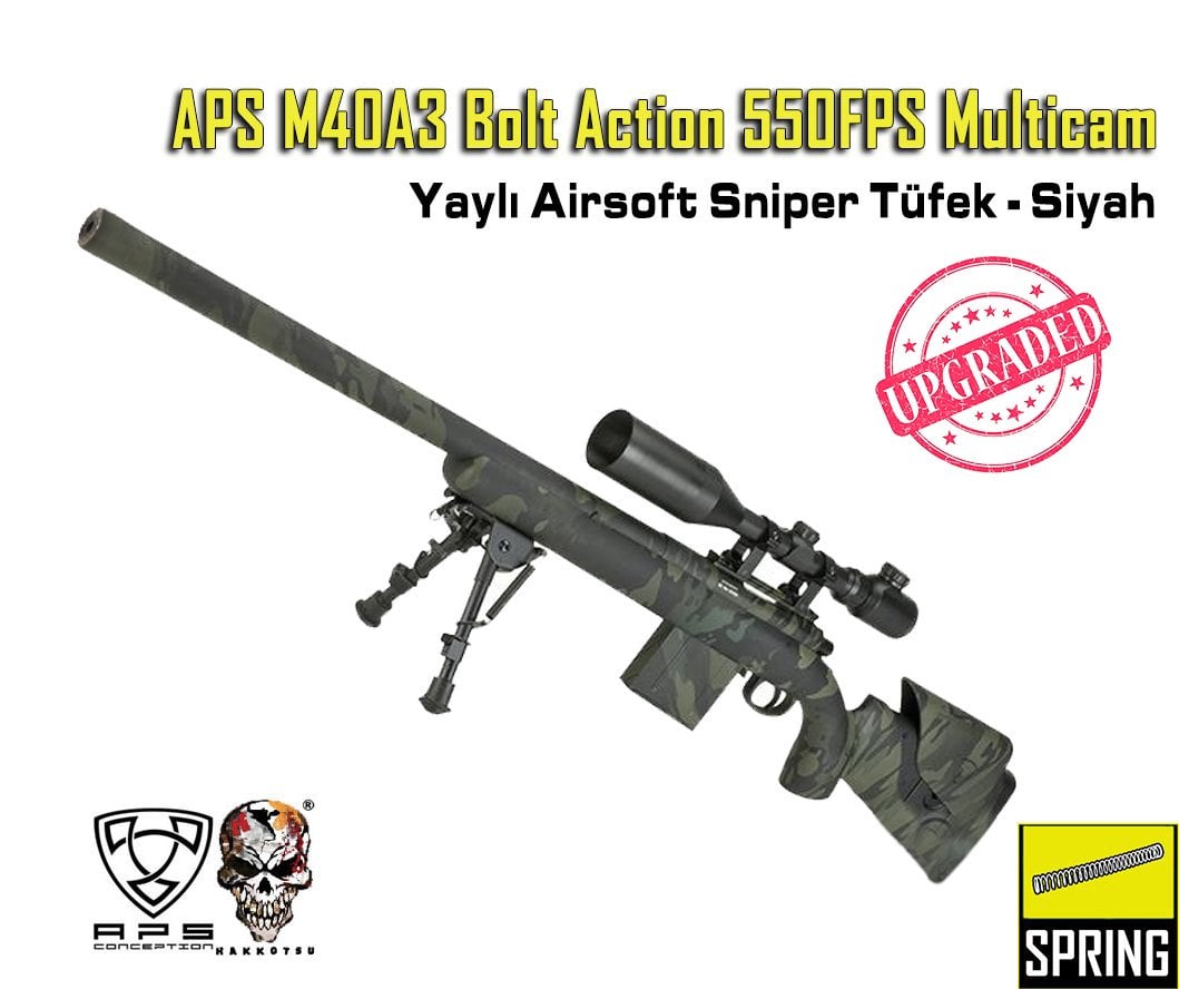 APS M40A3 Bolt Action Airsoft Sniper 550FPS Multicam