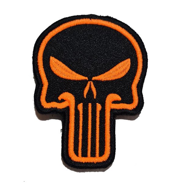 PUNISHER SKULL ORANGE PATCH - SİYAH- TURUNCU KURU KAFA