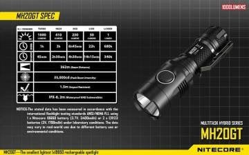 NITECORE MH20GT V3 LED 1000 LUMEN EL FENERI