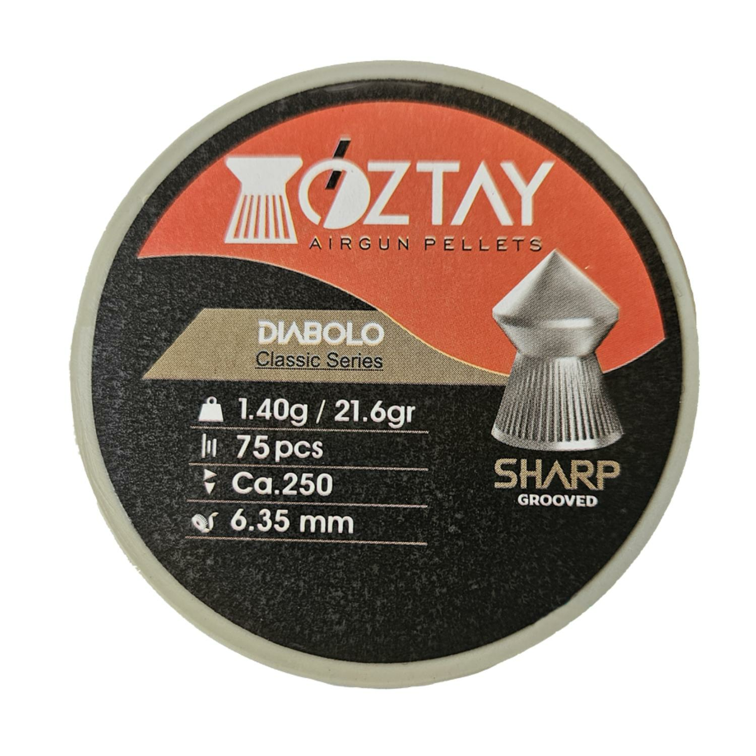 ÖZTAY SHARP GROOVED 6,35MM HAVALI SAÇMA(75 Lİ)