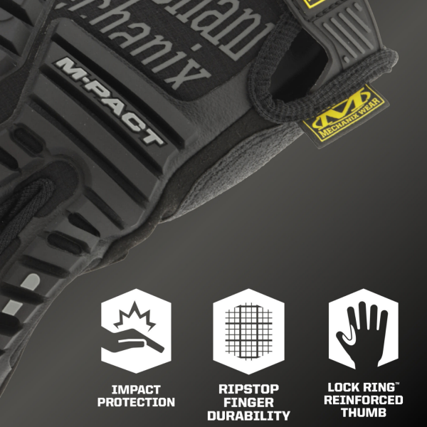 Mechanix Wear® M-Pact Black/Grey Korumalı Eldiven MPT-58