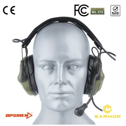 Earmor M32 Mark3 Milpro İşitme Koruyucu İletişim Mikrofonlu Kulaklık - Yeşil