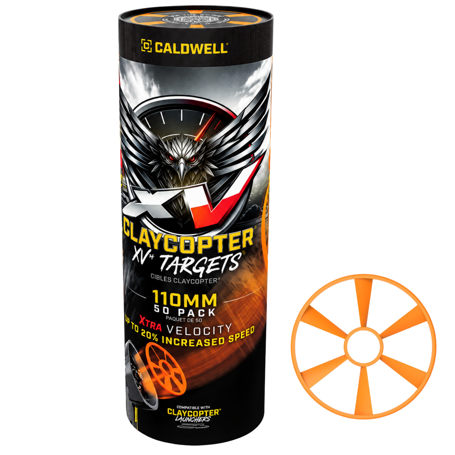 Caldwell ClayCopter XV 110mm Pervaneli Trap Hedefi – 50'li Tüp 1243603