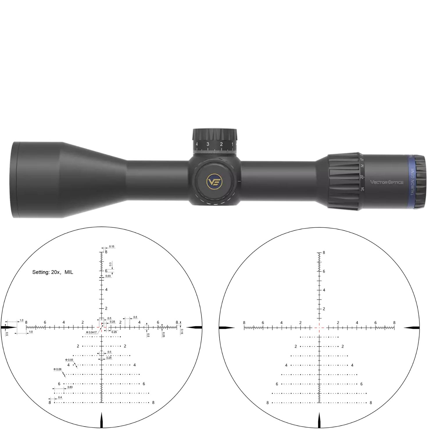 Vector Optics TAURUS GENII 3-24X56 ED SFP 34mm Tüp Tüfek Dürbünü SCOL-55