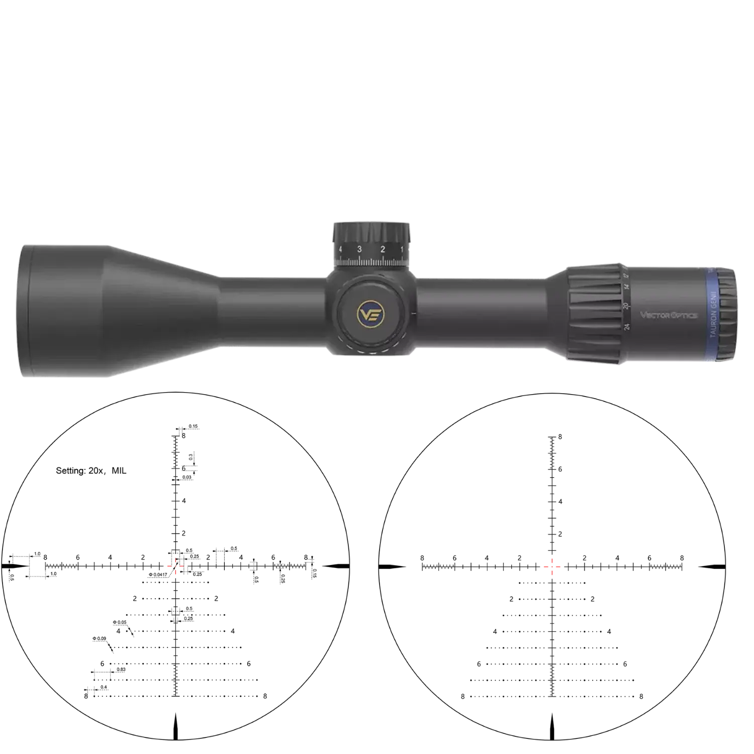 Vector Optics Tauron GenII 3-24x56 ED SFP Tüfek Dürbünü – SCOL-55