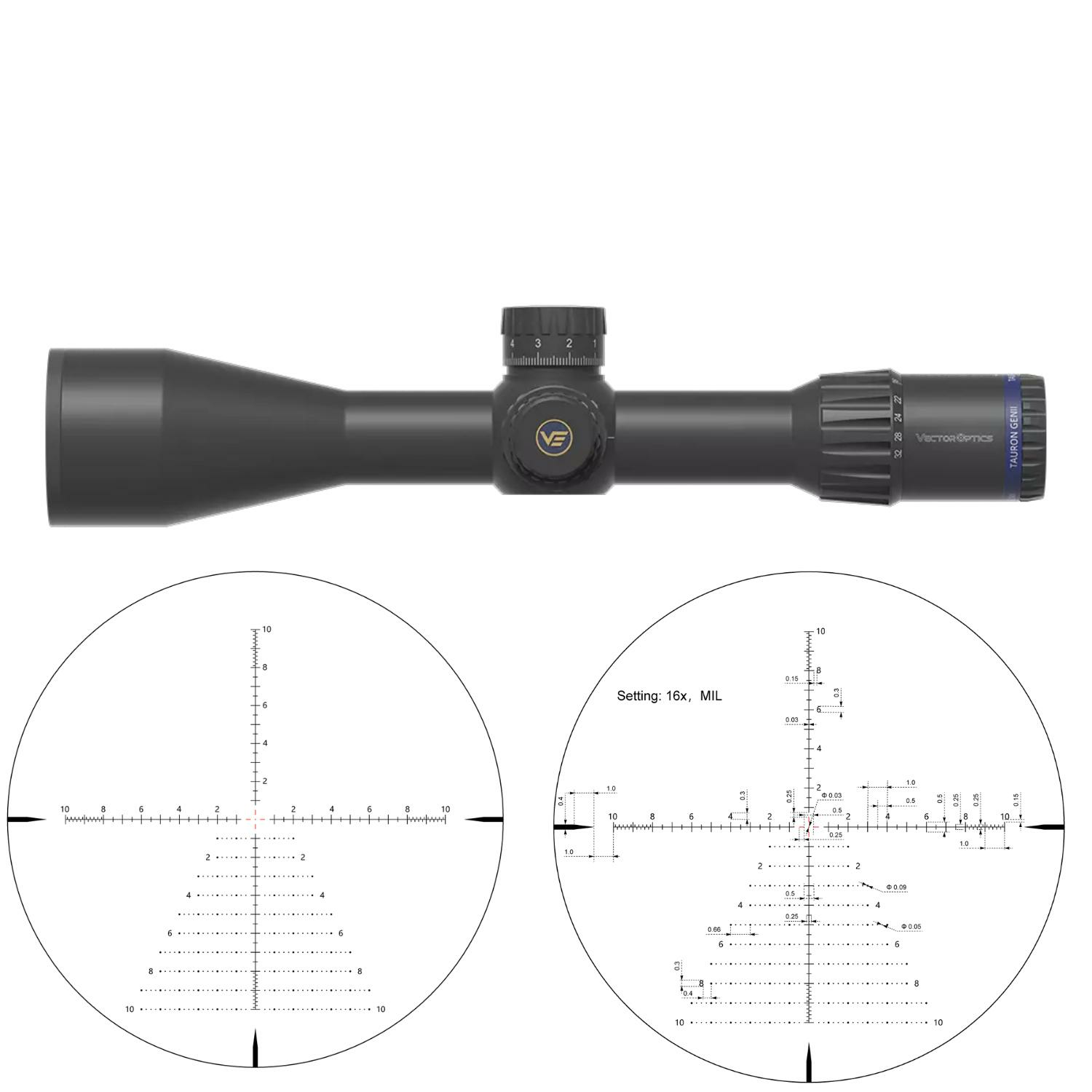 Vector Optics TAURON GENII 4-32X56 ED SFP 34MM TÜP Tüfek Dürbünü SCOL-56