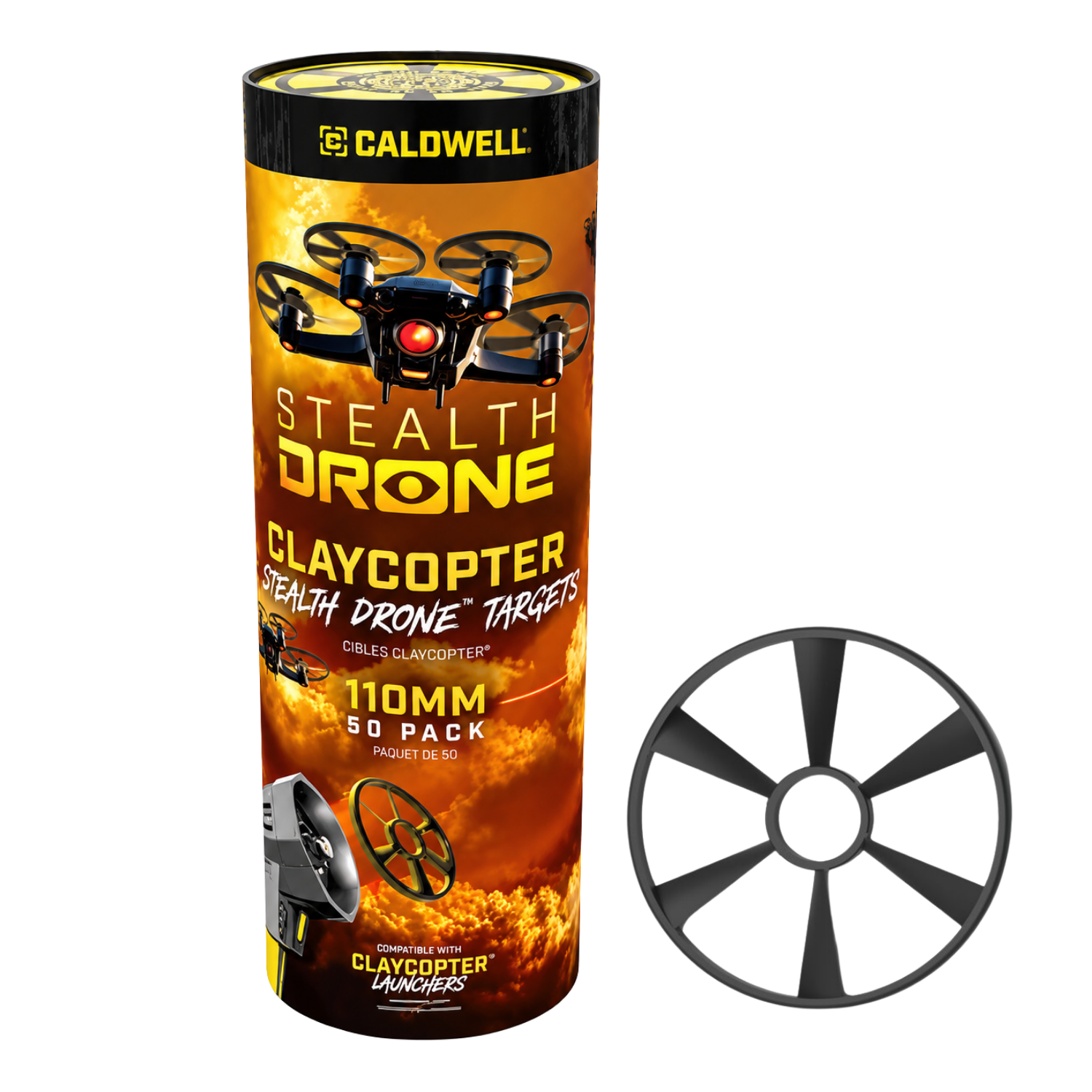 Caldwell ClayCopter Stealth Drone XV 110mm Siyah PERVANELI TRAP Hedefi – 50'li Tüp 1255916