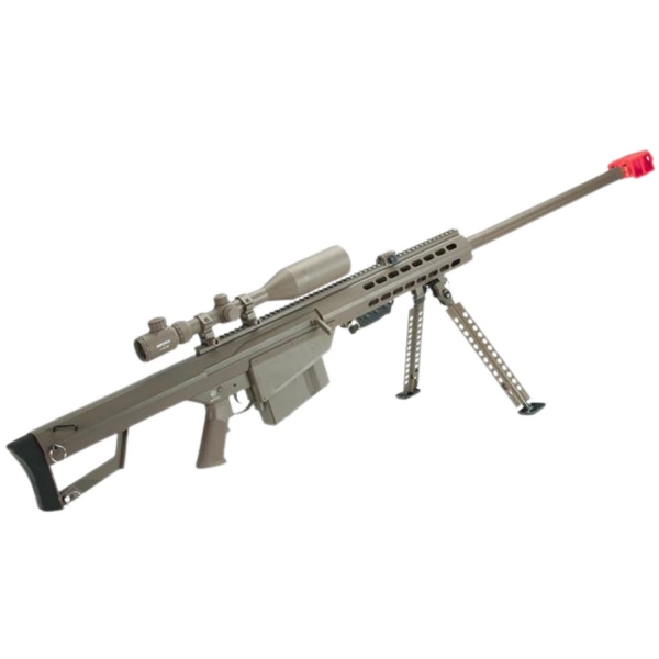BARRETT Lisanslı M82A1 DE Long AEG Airsoft Sniper Rifle DARK EARTH 6mmProShop