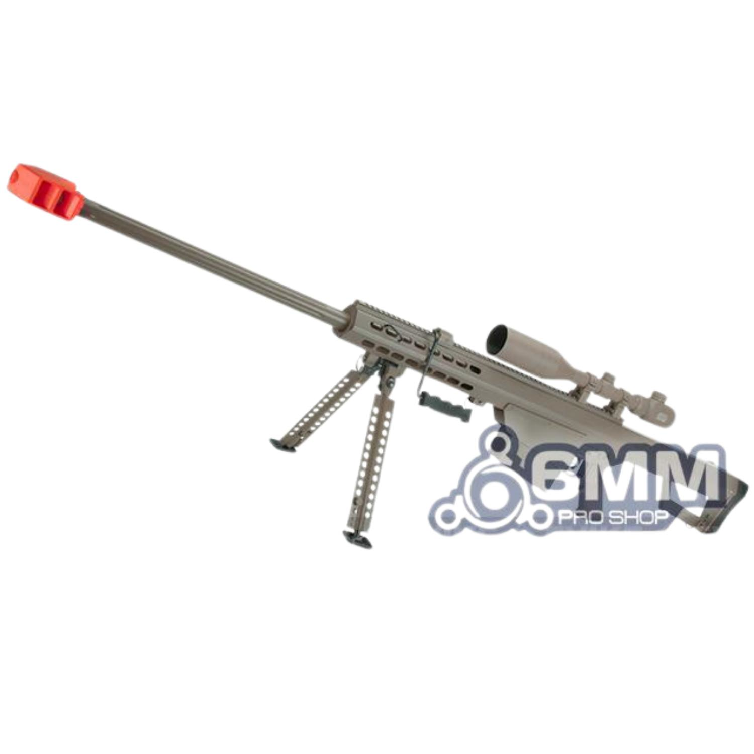 BARRETT Lisanslı M82A1 DE Long AEG Airsoft Sniper Rifle DARK EARTH 6mmProShop