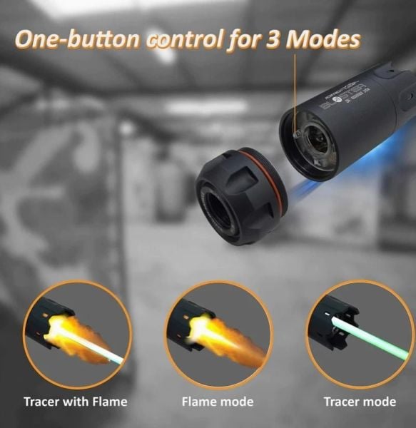 AceTech Blaster C Şarjlı Alev Efektli Tracer Unit SIYAH / KIRMIZI /MAVI / YESIL