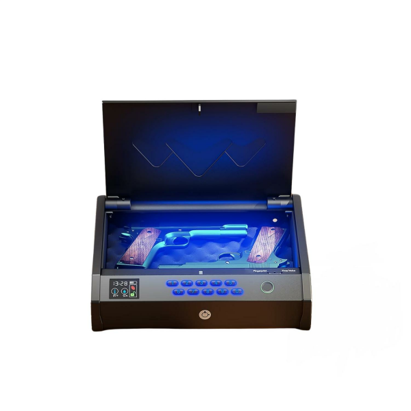 MOVGUL LCD Ekranlı Sıcaklık ve Nem Göstergeli Biyometrik Tabanca Kasası
