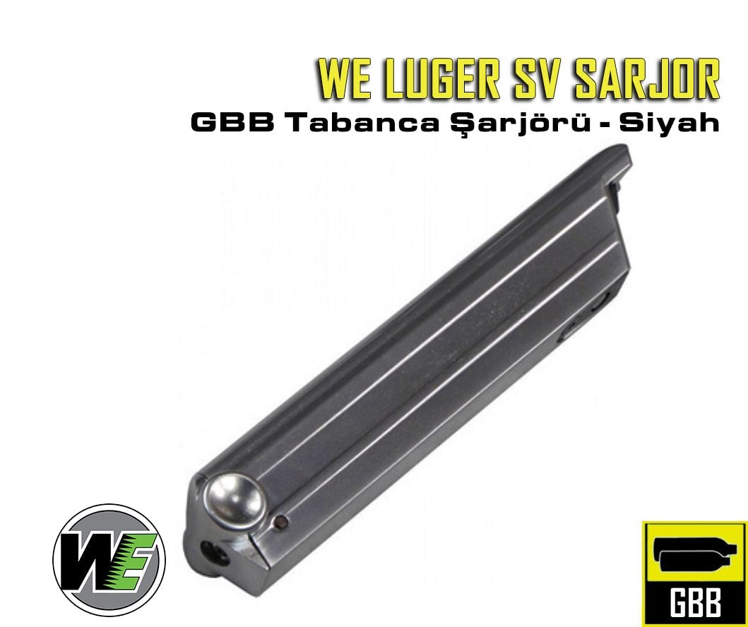 WE LUGER P08 GBB Airsoft Tabanca Şarjörü - Krom