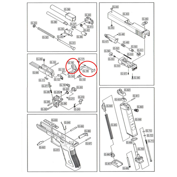 We Glock 19 Tetik & Tetik Kolu Parça No #16-17