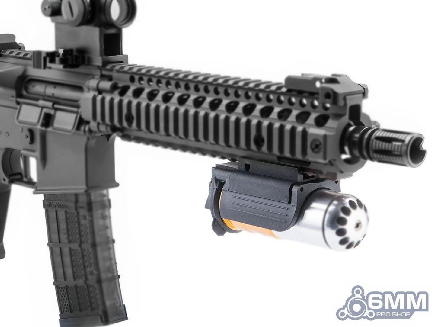 6mmProShop Kompakt Ray Montajlı Single Bomba Atar Airsoft Grenade Launcher