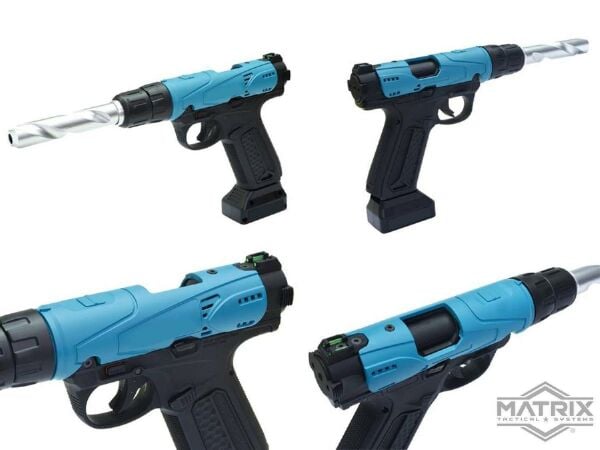 Action Army AAP-01 ''Drill'' Custom Airsoft Gas Blowback Tabanca Matrix Mavi