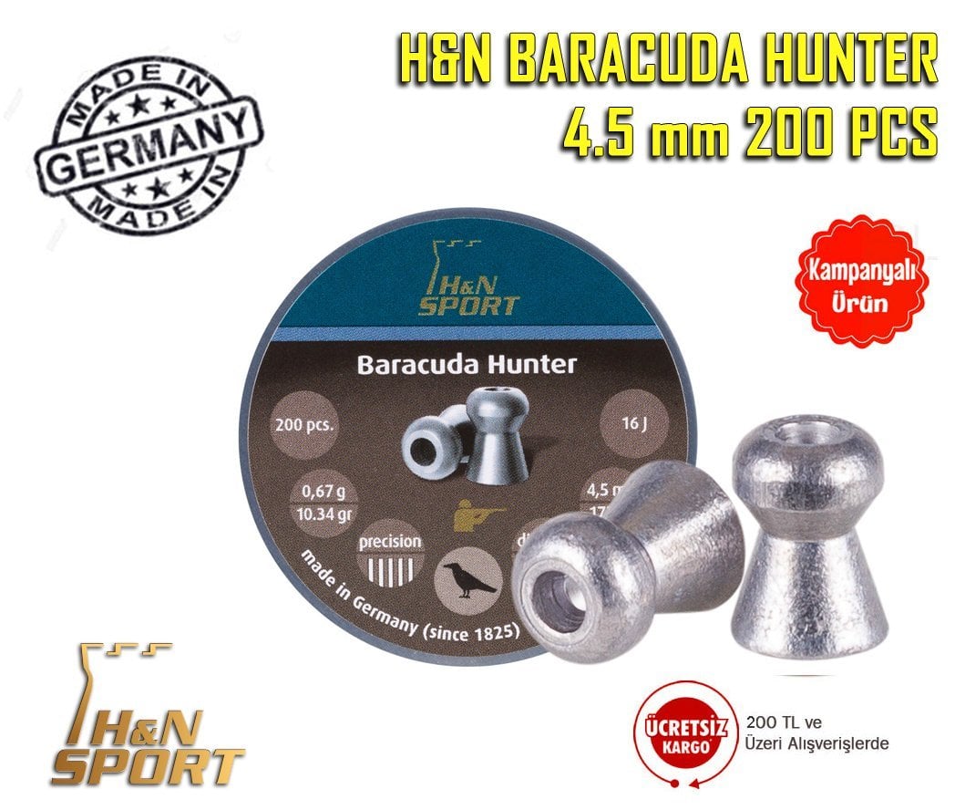 HN Baracuda Hunter 4.5mm Havalı Saçma - 9.57gr - 0.67g - 200Adet