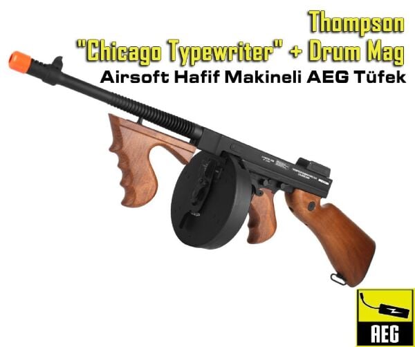 Thompson Hafif Makineli AEG Tüfek  ''Chicago Typewriter'' TAMBUR ŞARJÖRLÜ