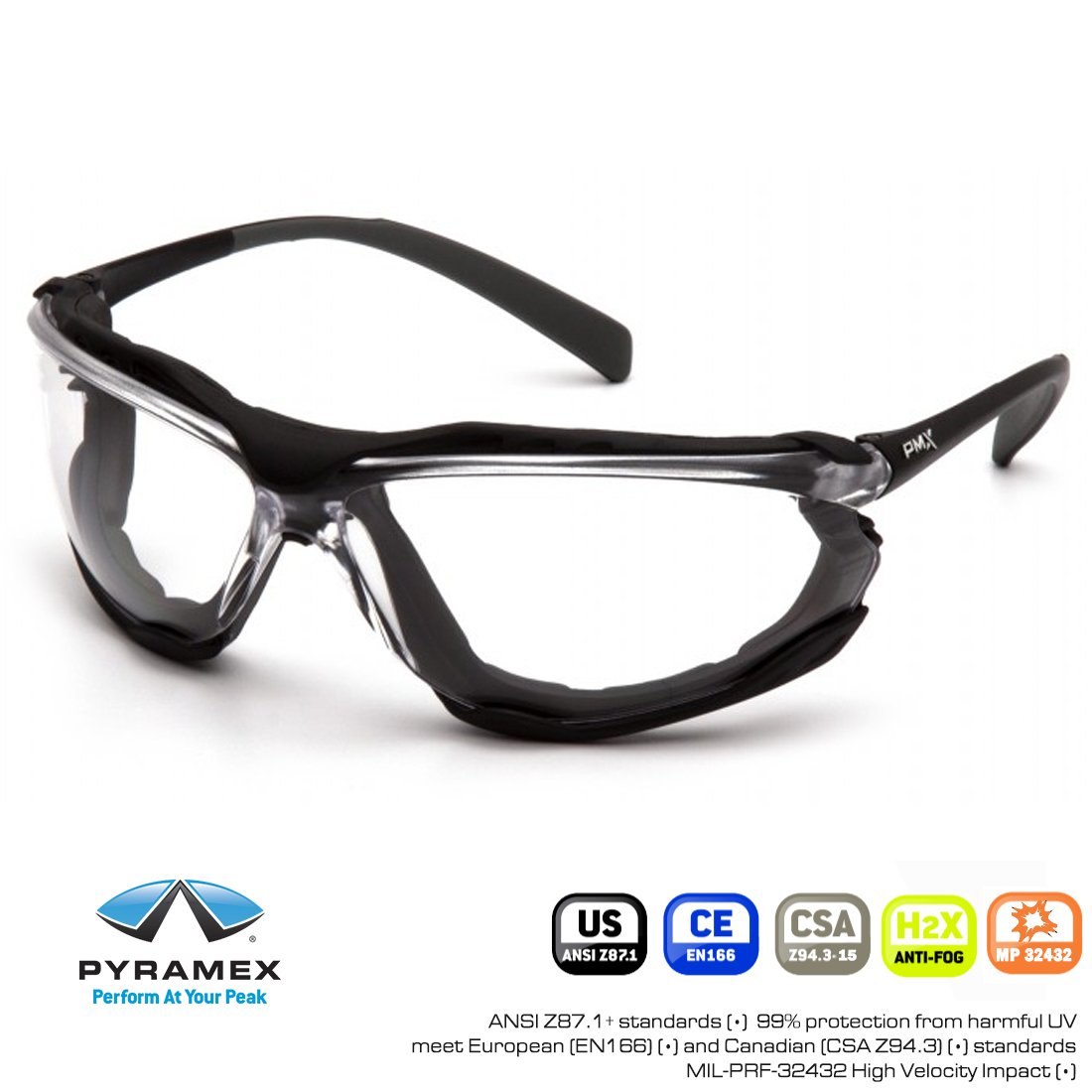 PYRAMEX PROXIMITY ŞEFFAF ANTI-FOG HI-IMPACT GÖZLÜK ESB9310ST - Siyah Çerçeve