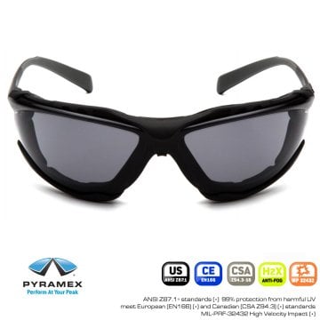 PYRAMEX PROXIMITY GRİ HI-IMPACT ANTI-FOG GÖZLÜK ESB9320ST - Siyah Çerçeve