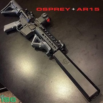 ISG Kısa Osprey Susturucu Replika - Siyah 18.5cm