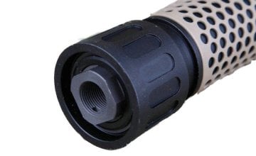 ISG KAC Stili QDC Uzun Airsoft Susturucu Replika seti 17.5cm- Siyah