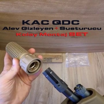 ISG KAC Stili QDC Kısa Airsoft Susturucu Replika seti 13cm- Siyah