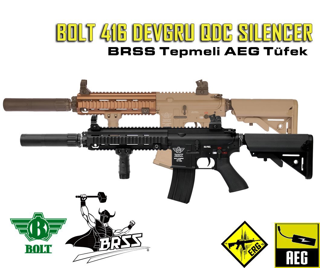 BOLT 416 DEVGRU QDC SILENCER BRSS Gerçekçi Tepmeli Airsoft Tüfek