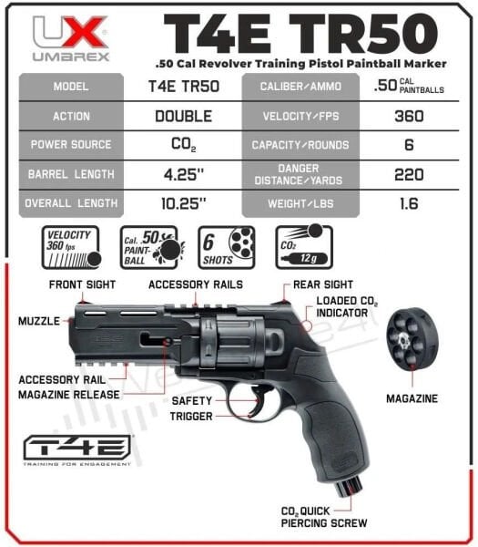 UMAREX T4E HDR 50 .50 Cal. Plastik Bilye Tabancası