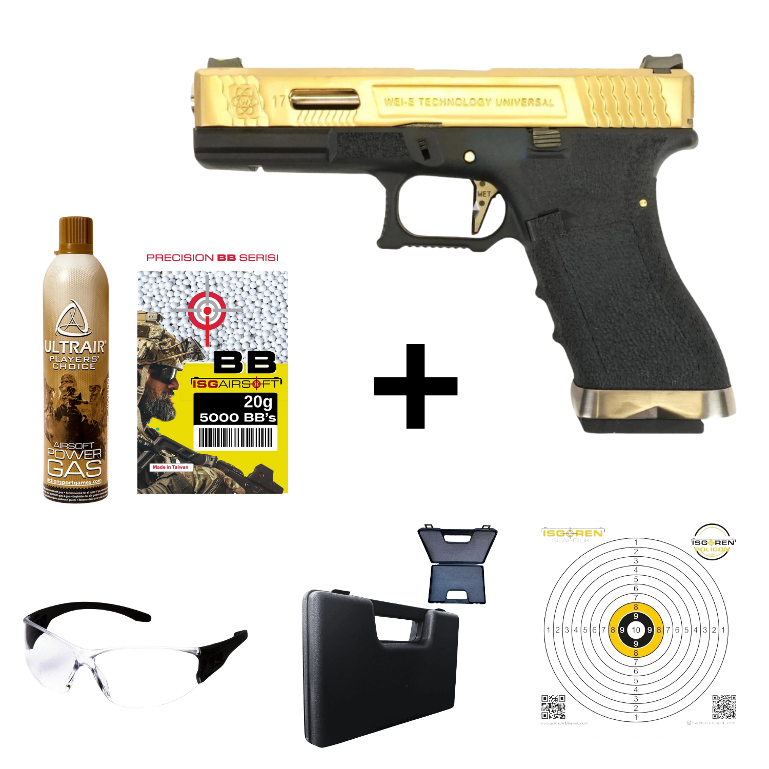 We Glock17 G17 TG GBB Aırsoft Tabanca Seti