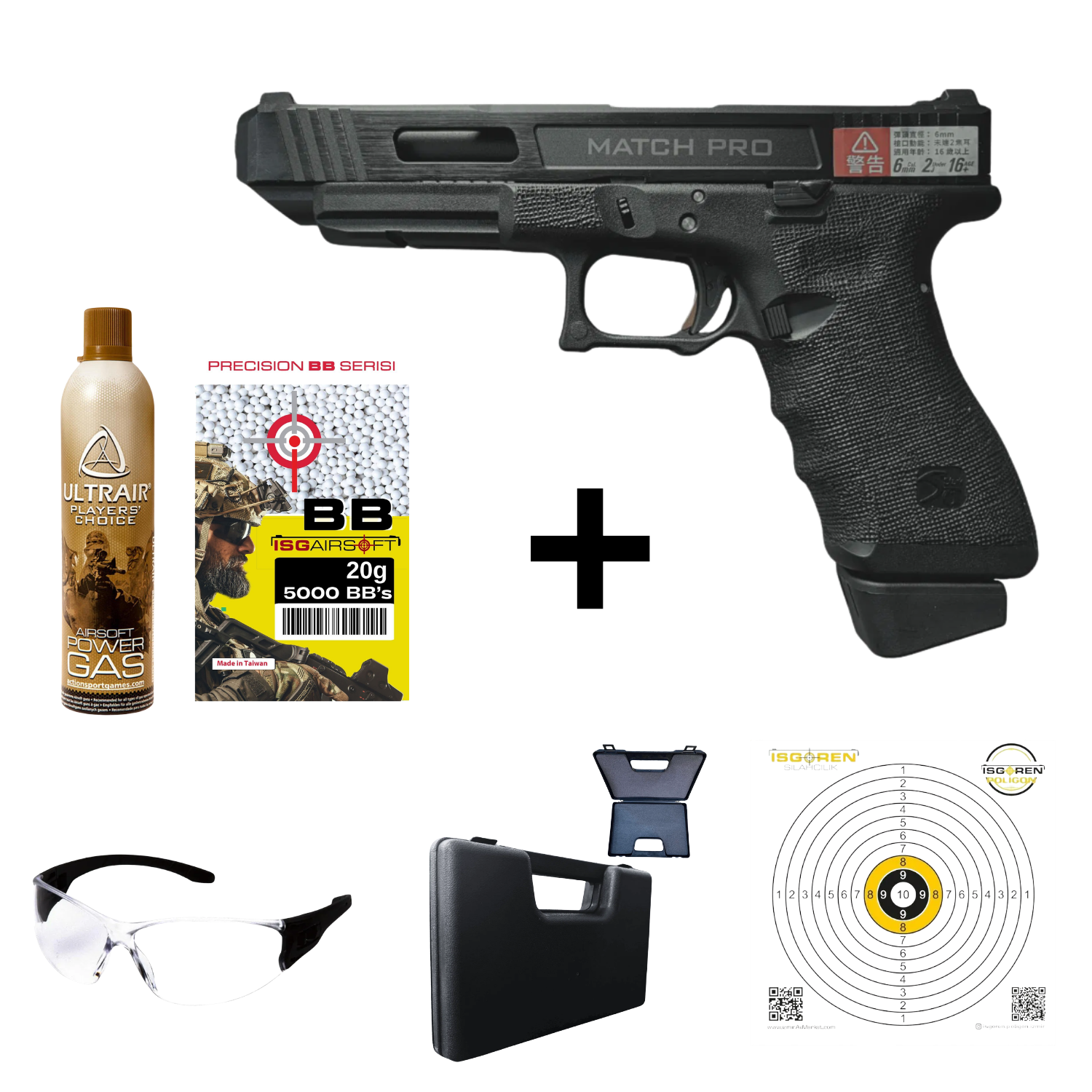 VFC STARK ARMS GLOCK34 GBB GasBlowback HiPower Airsoft Tabanca Seti