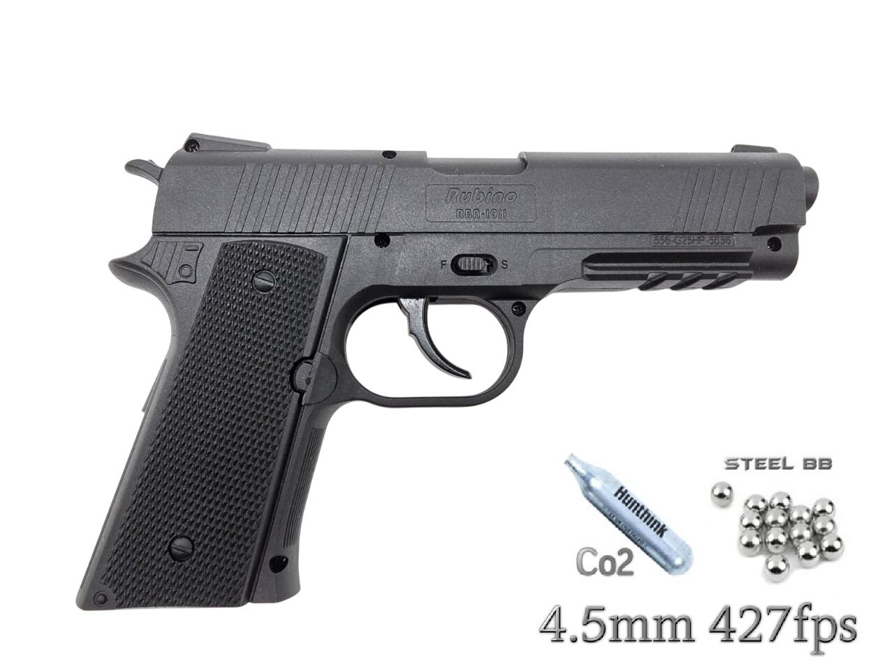 Rubino RBN-1911 Siyah Co2 4.5mm Havalı Tabanca