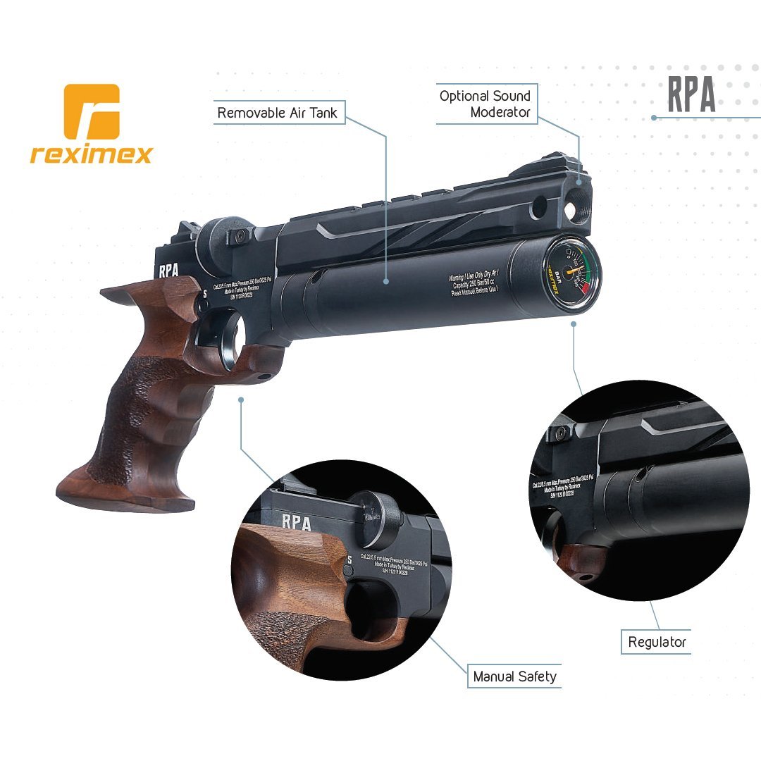 Reximex RPA W 5.5 mm PCP HAVALI TABANCA - Siyah