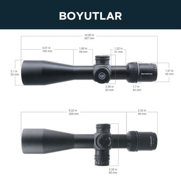 Vector Optics Veyron 4-16x44IR FFP Tüfek Dürbünü