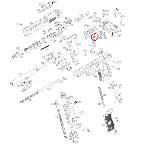 We M92 V2 Trigger Spring Parça No #68