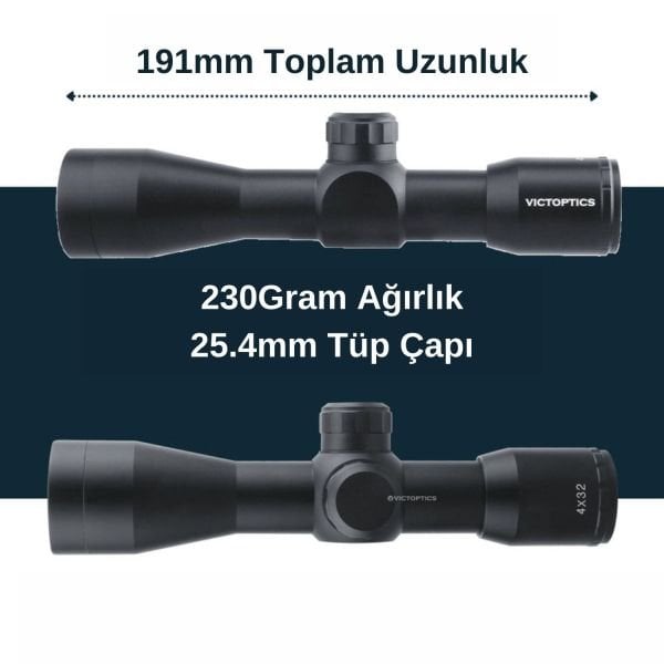 Victoptics B1 4x32C Kısa Tüfek Dürbünü OPSL-25