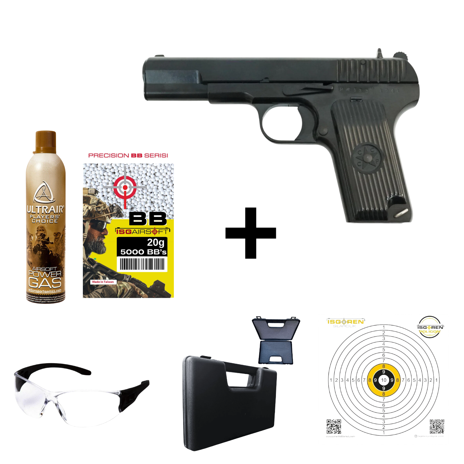 WE Tokarev SIYAH -TT3 GBB Airsoft GasBlowback Tabanca Seti
