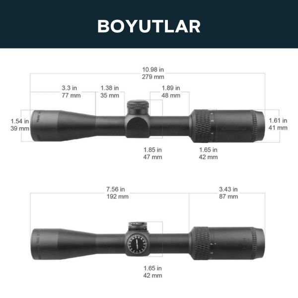 Vector Optics Matiz 2-7x32 MOA 1'' SFP Tüfek Dürbünü