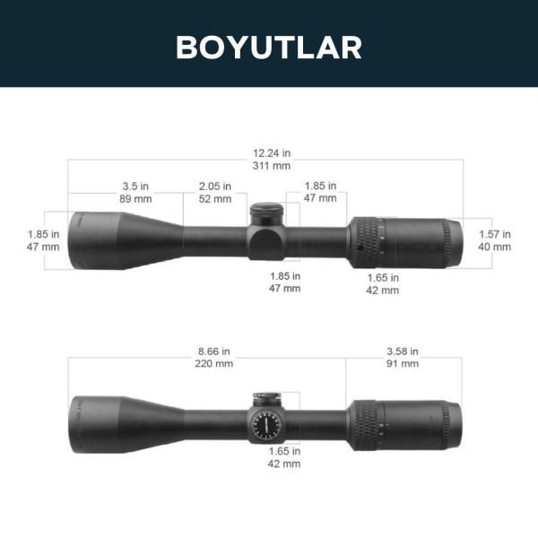 Vector Optics Matiz 3-9x40 MIL 1'' SFP Tüfek Dürbünü
