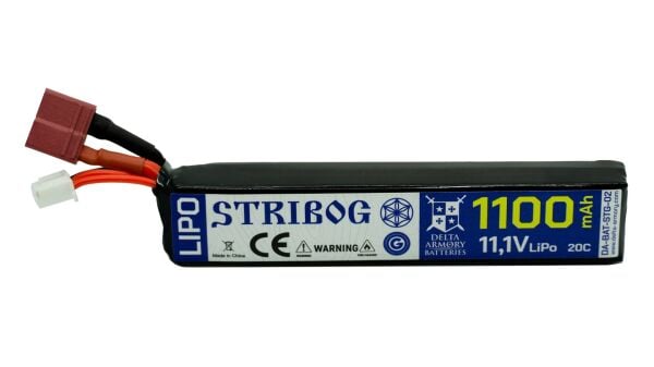 Delta Armory Stribog Airsoft Pil 11.1V LiPo 1100mAh 20C T-plug
