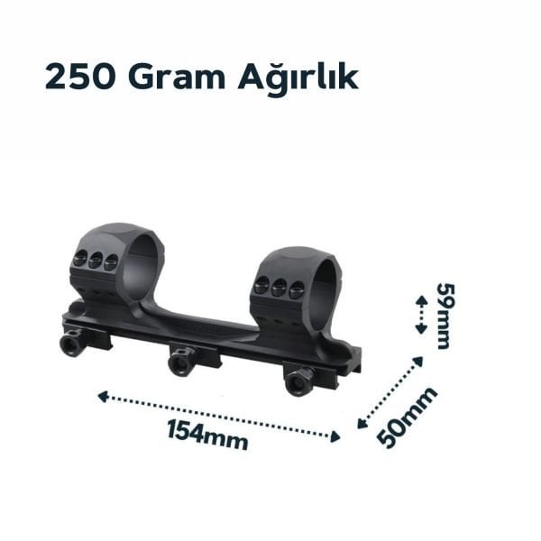 Vector Optics 34mm X-Accu Tek Parça Medium Picatinny Dürbün Montaj Halkası