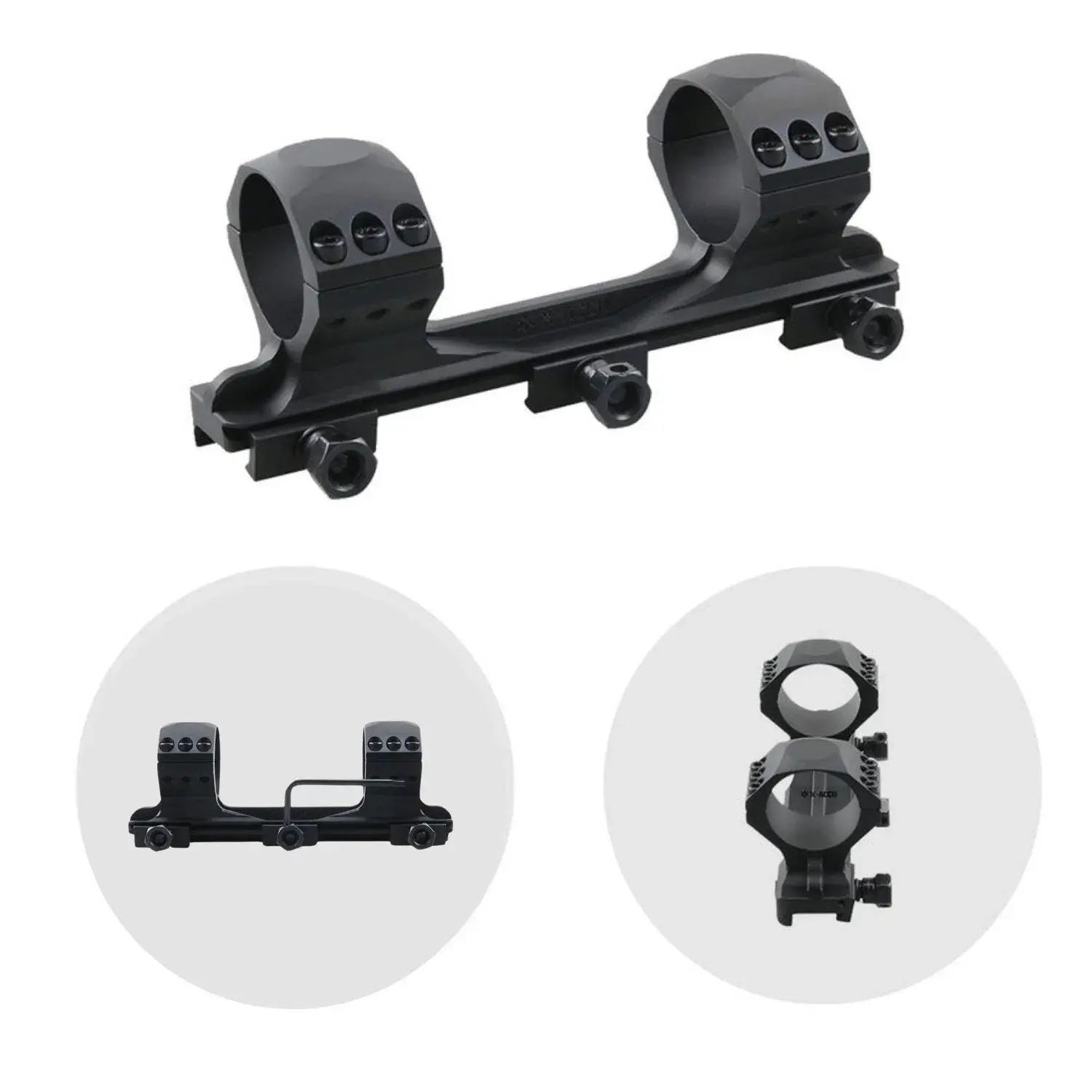Vector Optics 34mm X-Accu Tek Parça Medium Picatinny Dürbün Montaj Halkası