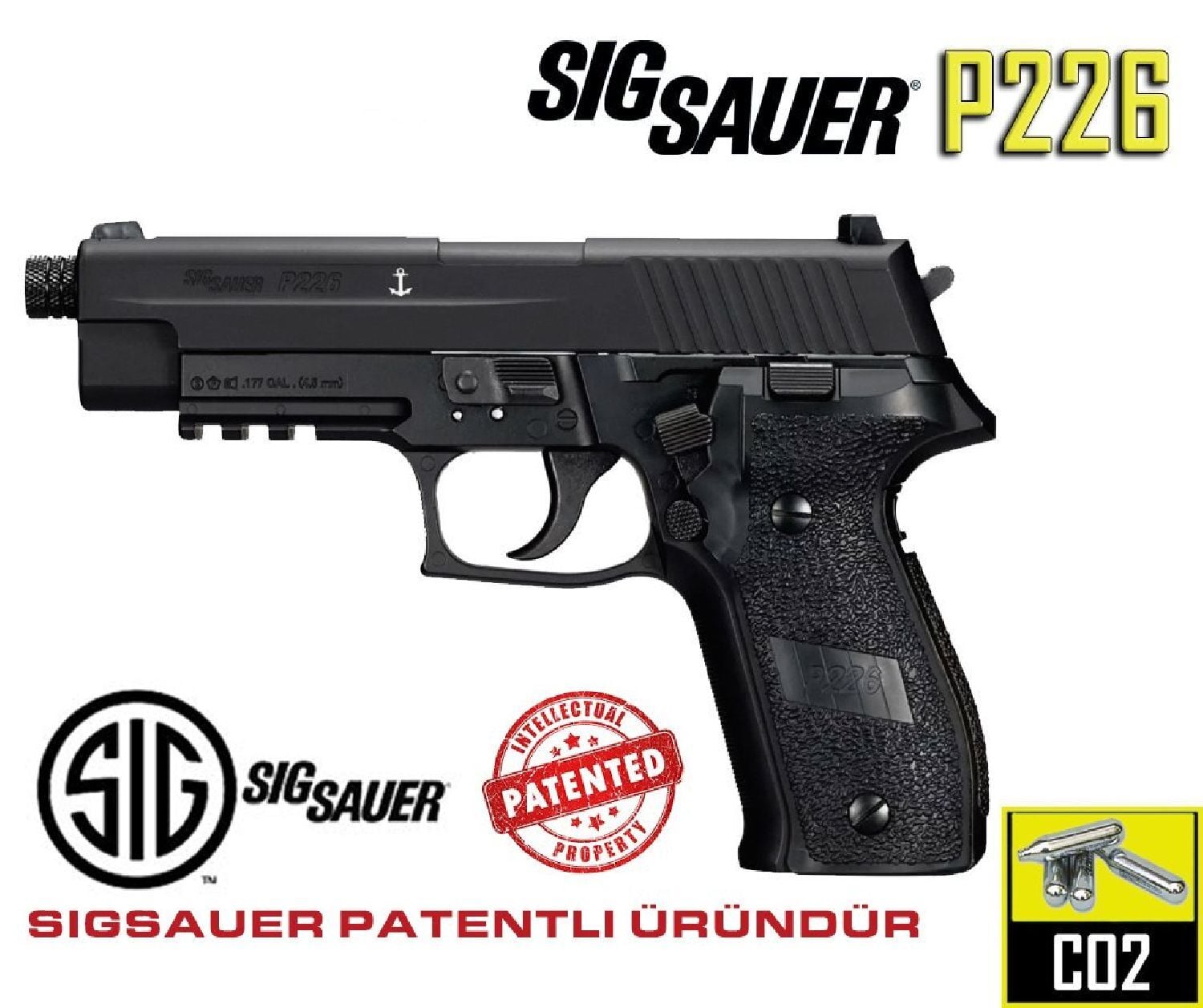 Sig Sauer P226 Black Havalı Tabanca 4.5MM CO2