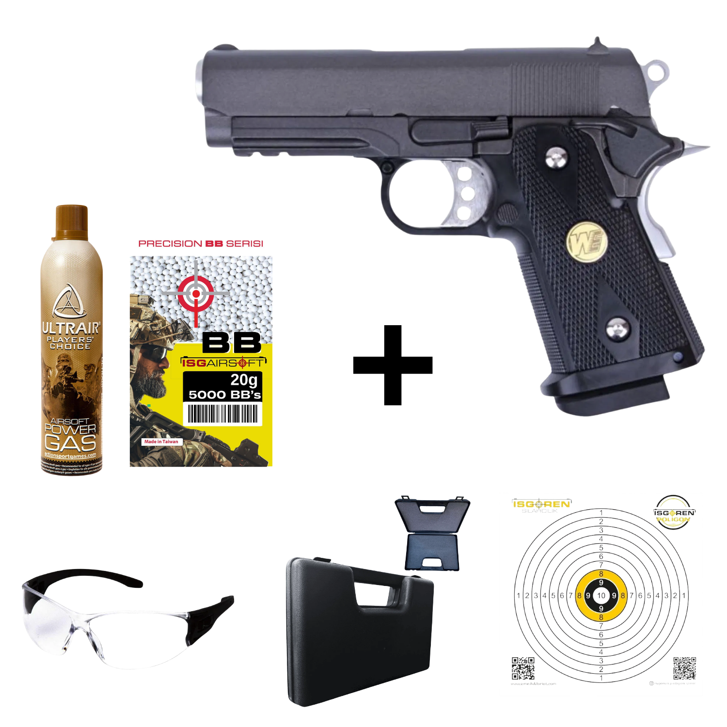 WE Hi-Capa 1938A 3.8'' Full Metal GBB Airsoft Tabanca Seti