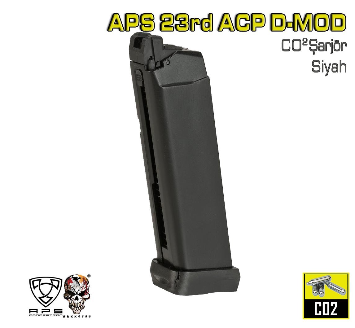 APS SHARK 23rd ACP CO2 Şarjör Siyah