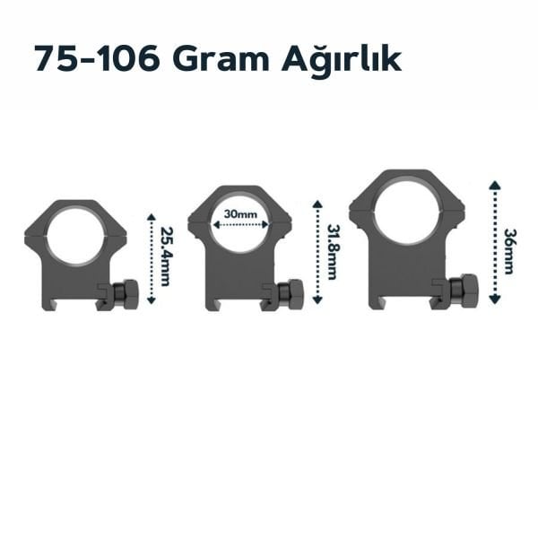 Victoptics  30mm Yüksek Profil Montaj Halkaları VIMW-13