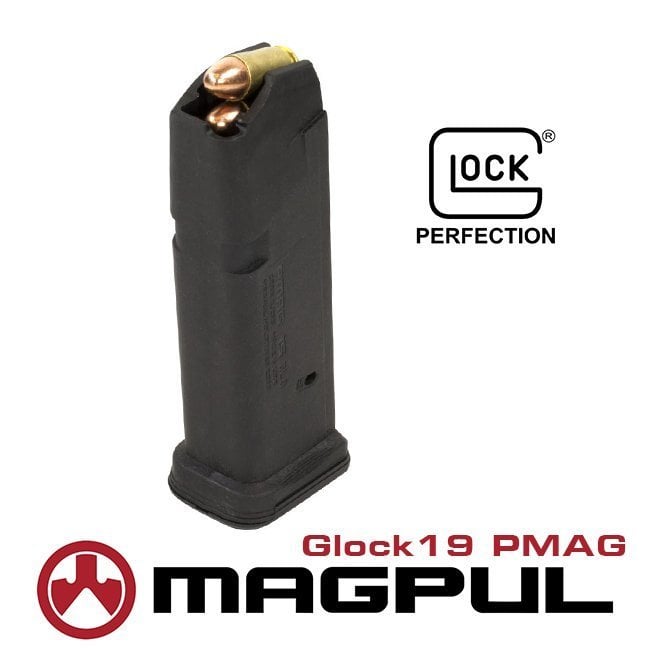 GLOCK 19 9mm ŞARJÖR - 15'lik - Siyah - MAGPUL