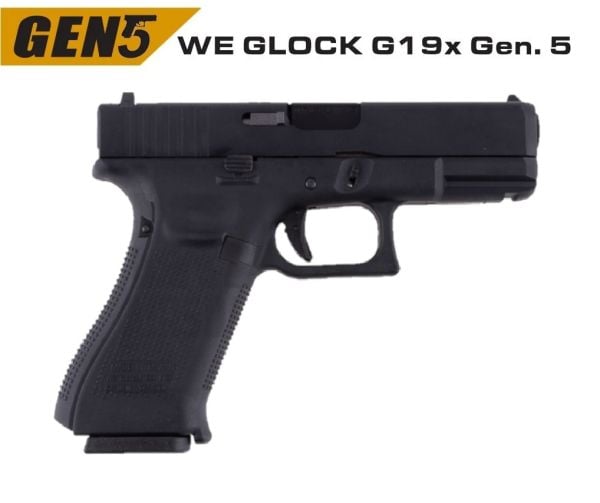 WE GLOCK G19x GEN5 SIYAH GBB AIRSOFT TABANCA