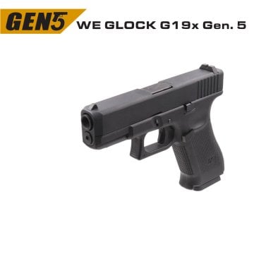WE GLOCK G19x GEN5 SIYAH GBB AIRSOFT TABANCA